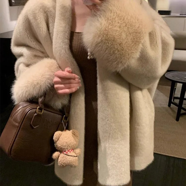 Women's Faux Mink Fur Coat – Thick, Loose Fit, Warm & Stylish Outerwear