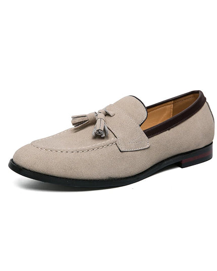 Men's Faux Suede Tassel Loafers – Comfortable Casual Flats for Men