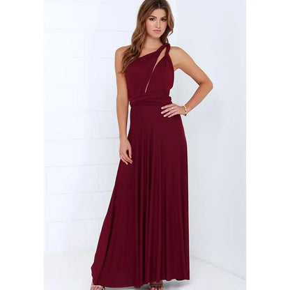 Convertible Red Bandage Dress for Women - Multiway Long Wrap Style