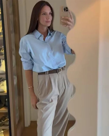 HXAO Women's Oversized Button-Up Shirt