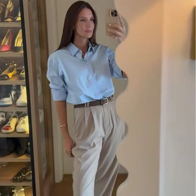 HXAO Women's Oversized Button-Up Shirt