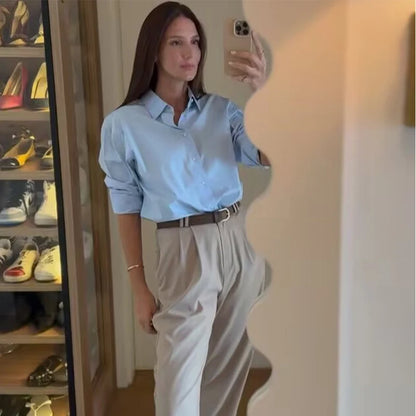 HXAO Women's Oversized Button-Up Shirt