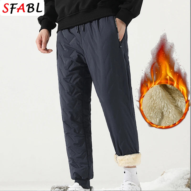 Men's Thick Plush Fleece Thermal Joggers - Faux Wool Sweatpants