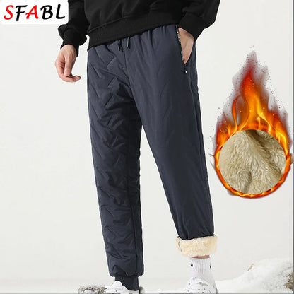 Men's Thick Plush Fleece Thermal Joggers - Faux Wool Sweatpants