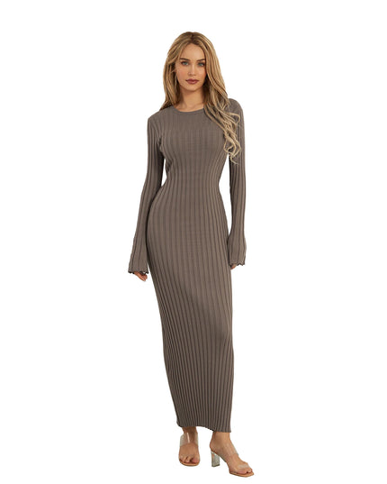 Elegant Women’s Knit Long Sleeve Bodycon Dress – Stylish & Comfortable Long Sleeve Midi Dress for Women