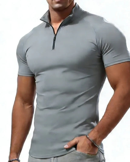 Men's Slim Fit Zipper Neck T-Shirt