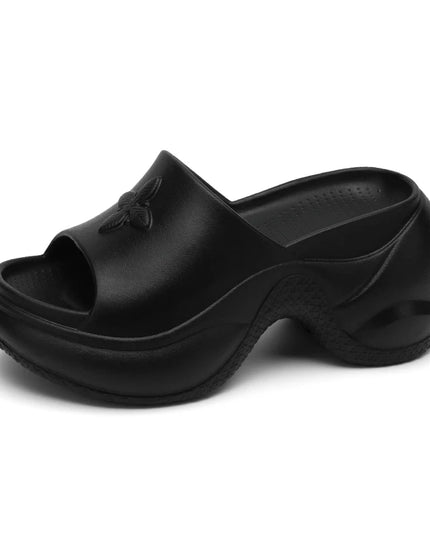 Women’s Thick Sole Wedge Heels – 9cm Chunky Platform Slippers