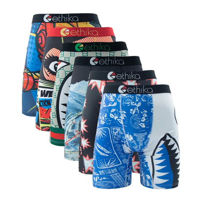 ETHIKA 6-Pack Men’s Breathable Boxer Briefs - Comfortable, Durable Underwear Trunks for Men