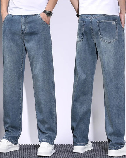 Men's Lyocell Baggy Jeans – Thin, Breathable, Vintage Straight Fit Pants