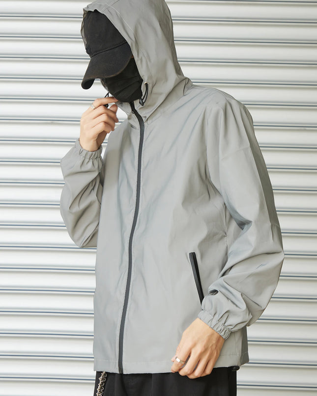 Reflective Men's Hooded Windproof Jacket