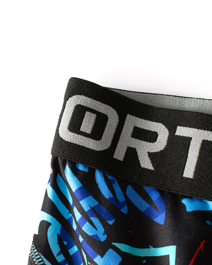 Men's 4-Piece Cartoon Graffiti Elastic Boxer Shorts Set