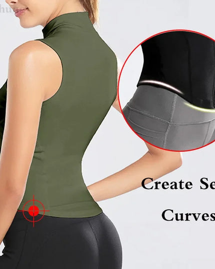 Women's Sleeveless Zip-Up Athletic Sweat Vest Jacket - Various Colors
