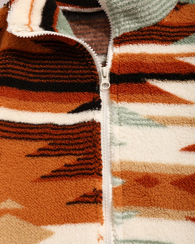 Women's Aztec Print Zipper Jacket