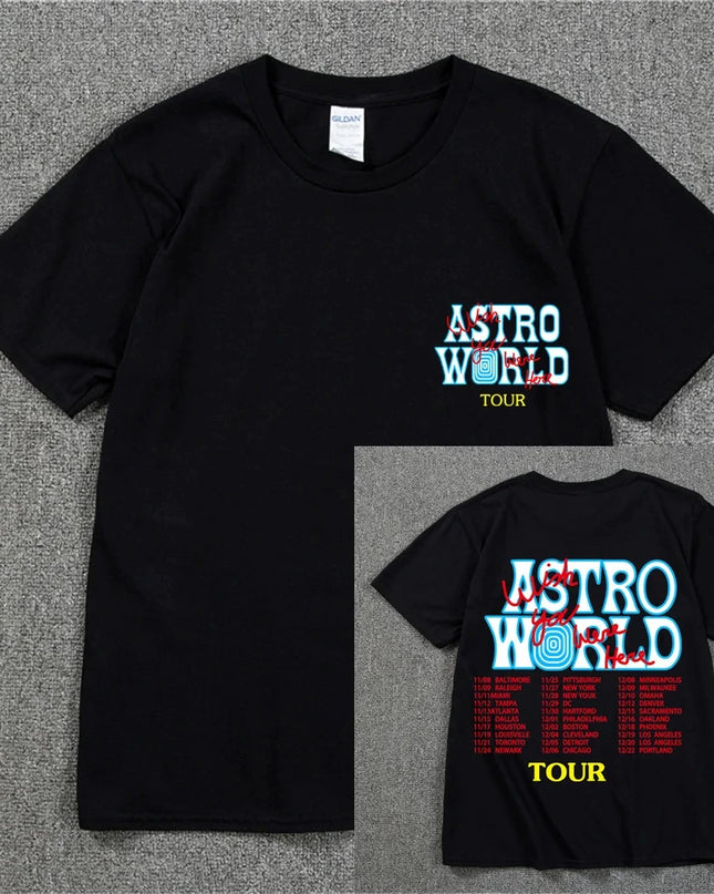 New Summer Hip Hop T Shirt Men Women Cactus Jack Harajuku T-Shirts WISH YOU WERE HERE Letter Print Tee Tops Fashion streetwear