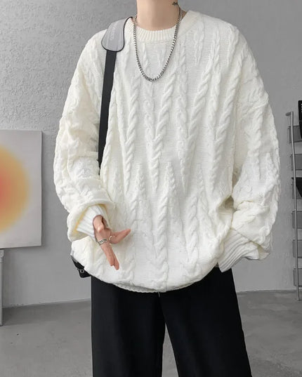 Men's Knit O-Neck Loose Casual Sweater