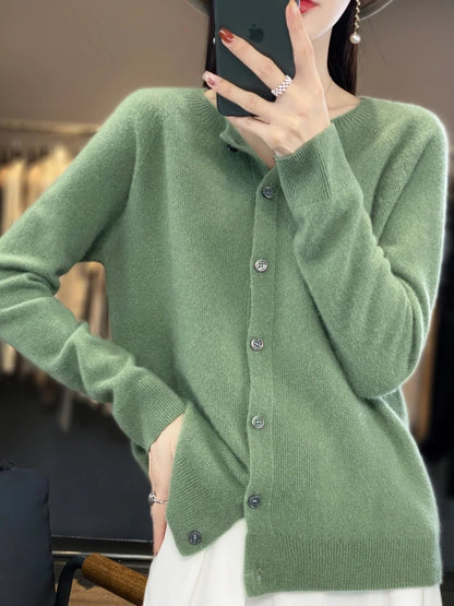Women's Long Sleeve Merino Wool Cardigan