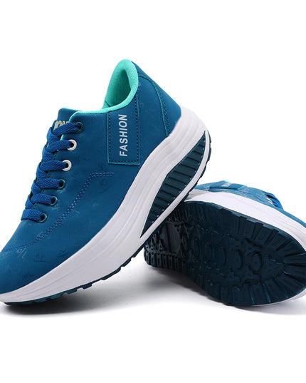 Women's Casual Breathable Comfort Wedge Heel Walking Sneakers with Thick Sole