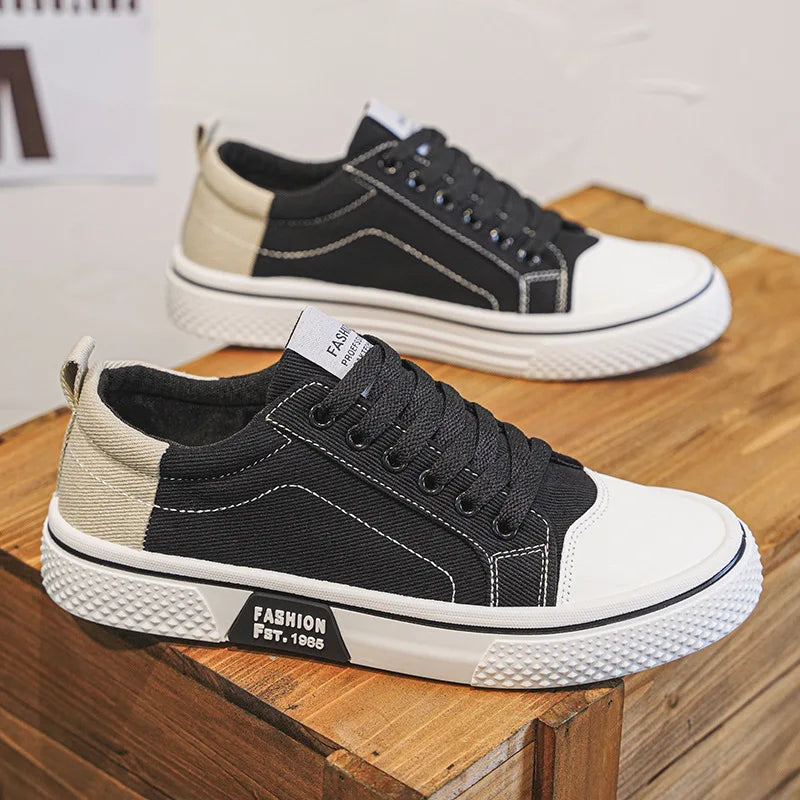 Men's Breathable Canvas Casual Sneakers with Non-Slip Sole