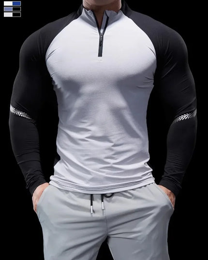 Men's Half-Zip Long-Sleeve Stretch Sweater
