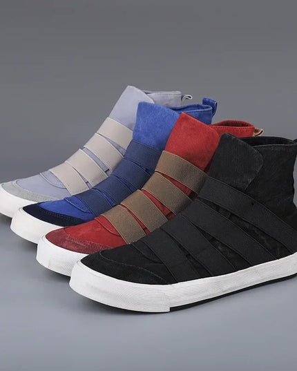 Men's High Top Slip-On Canvas Sneakers - Stylish & Comfortable Flats