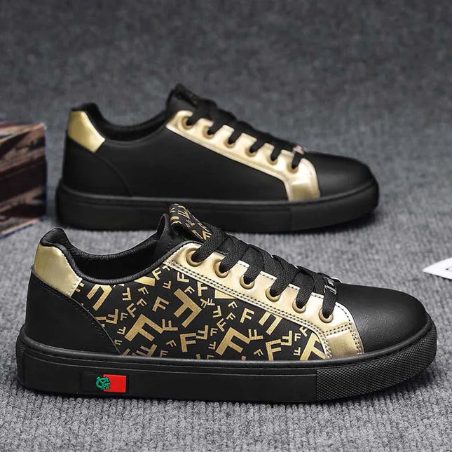 Men's Faux Leather Lace-Up Sneakers