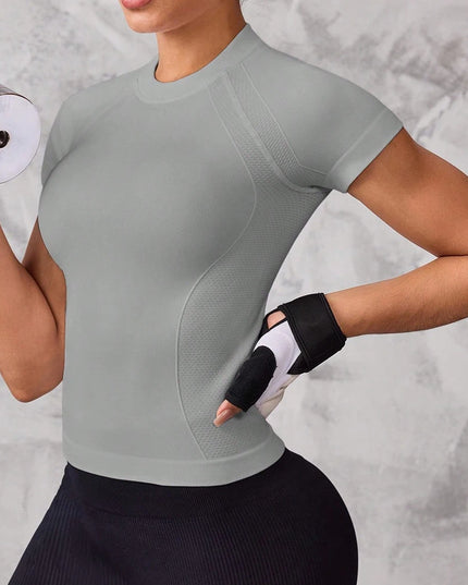 Women's Short-Sleeve Sports Top with Breathable, Quick-Drying Fabric