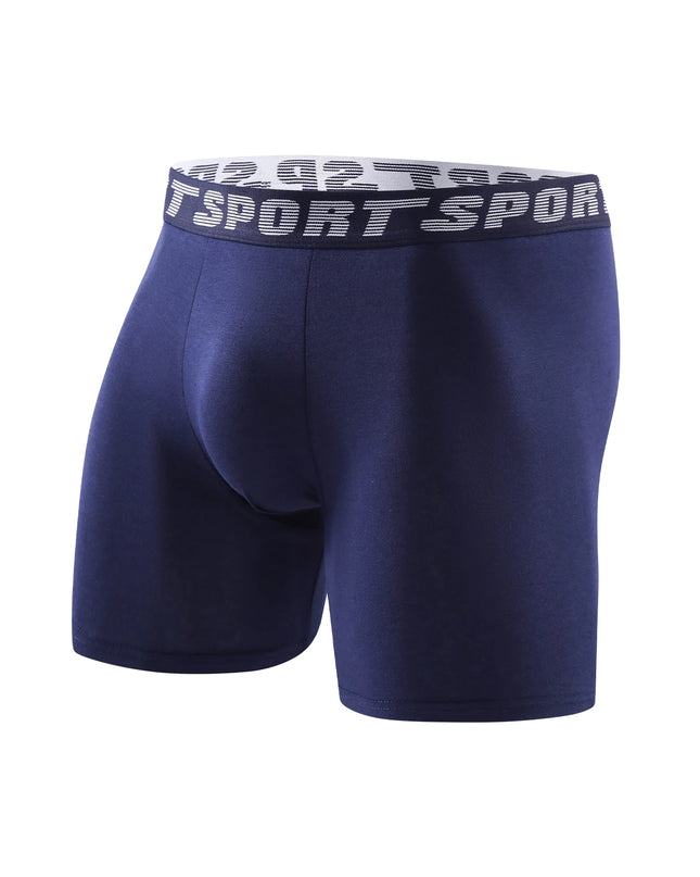 8-Pack Men's Boxer Briefs - Comfortable Long Men's Underwear