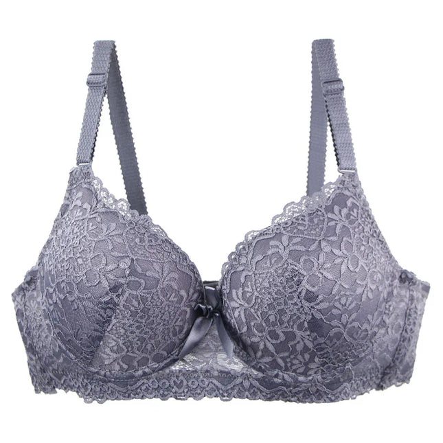 Women’s Floral Bow Push-Up Bra with Cup Support