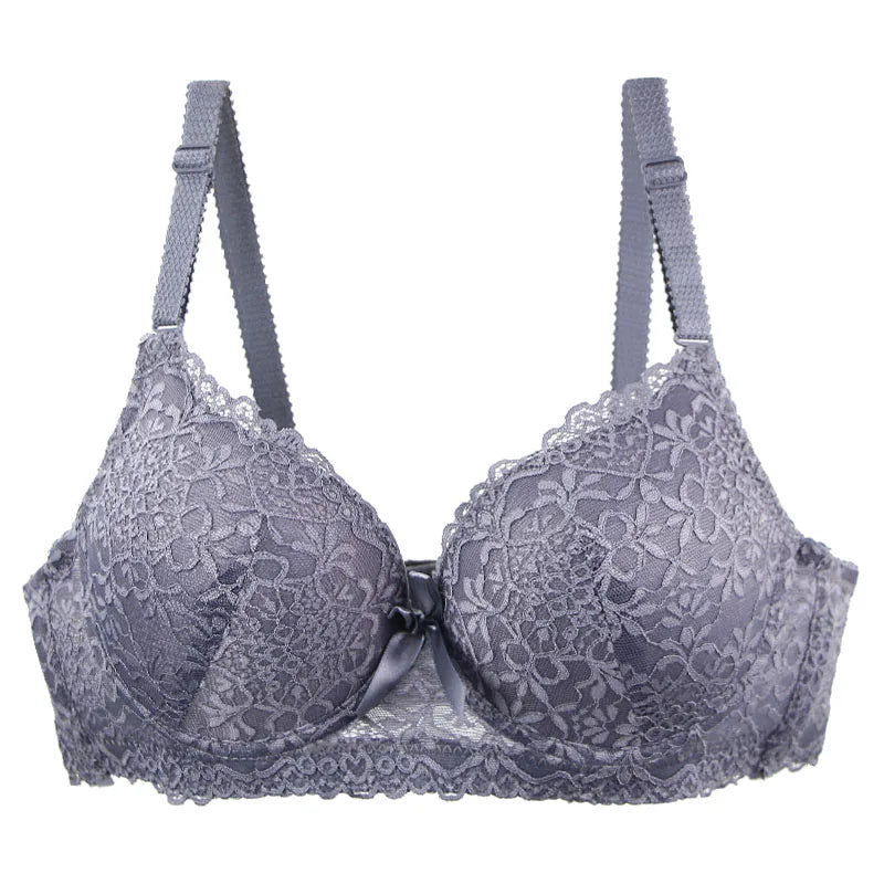 Women’s Floral Bow Push-Up Bra with Cup Support