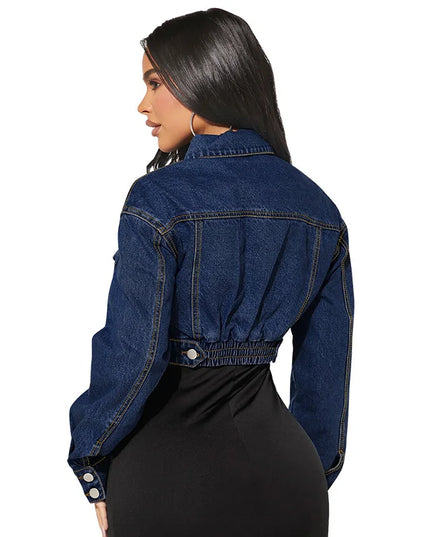 High-Waisted Cropped Jacket for Women - Slim Fit