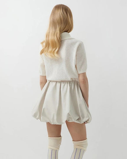 Knitted Women's Short Sleeve Polo T-Shirt