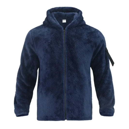 Men's Double-Sided Fleece Warm Hoodie Jacket - Loose Fit