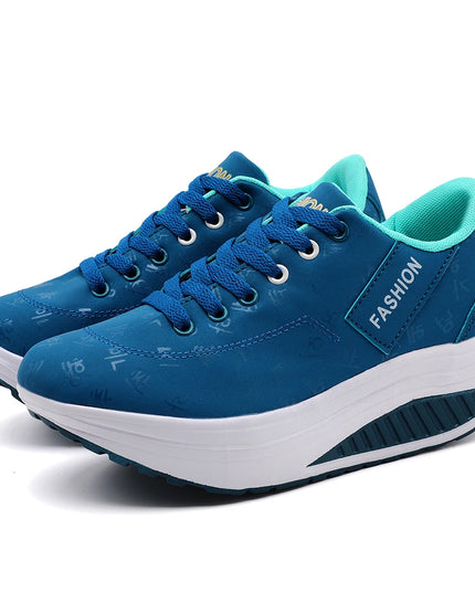 Women's Casual Breathable Comfort Wedge Heel Walking Sneakers with Thick Sole