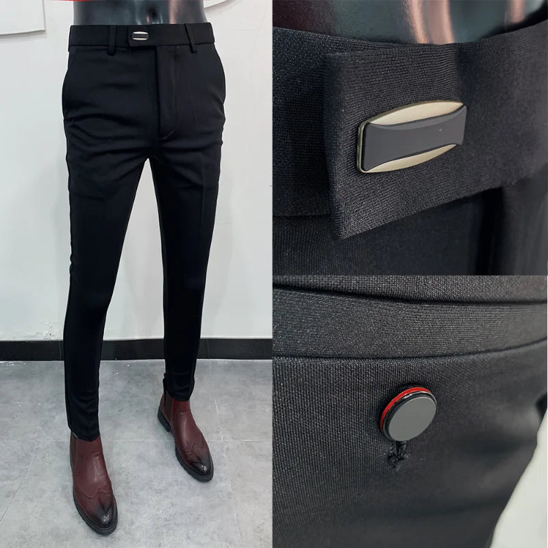 Men's Slim Fit Dress Pants - Formal Slim Trousers for Men