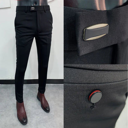 Men's Slim Fit Dress Pants - Formal Slim Trousers for Men