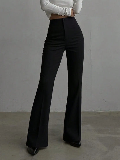 Women's Elegant High-Waisted Straight Leg Pants