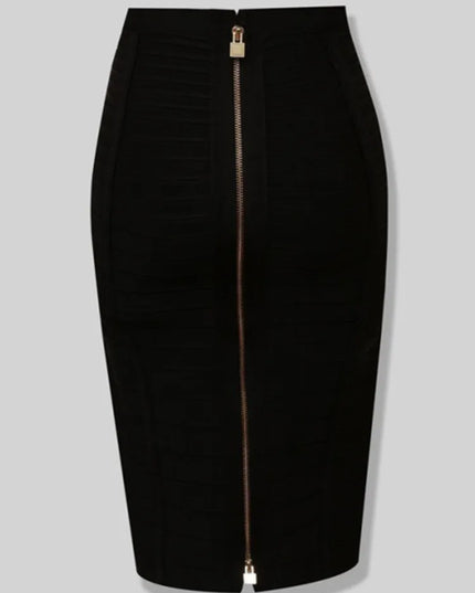 Women's Zipper O-Shape Skirt with Elastic Bodycon Fit