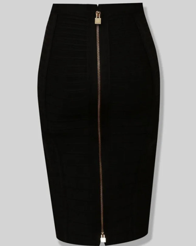 Women's Zipper O-Shape Skirt with Elastic Bodycon Fit