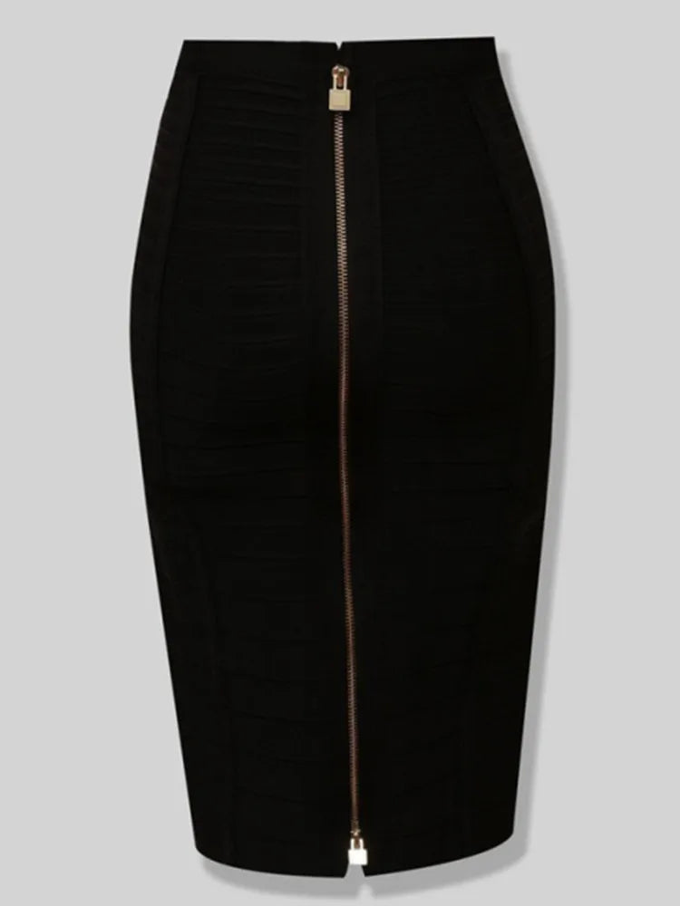 Women's Zipper O-Shape Skirt with Elastic Bodycon Fit