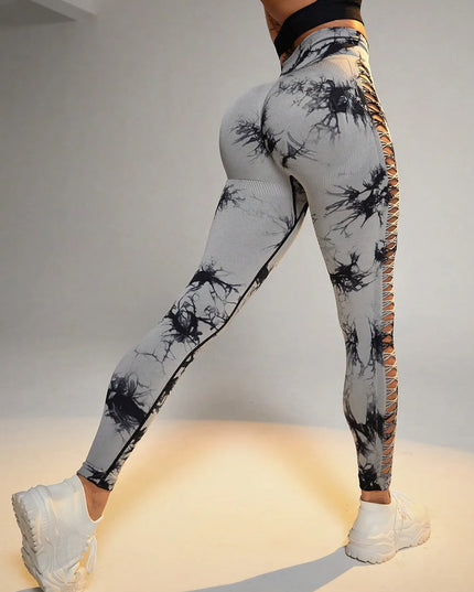 Women's High Waist Seamless Leggings with Side Hollow Design