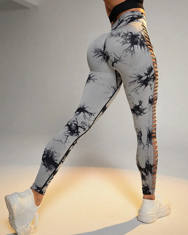 Women's High Waist Seamless Leggings with Side Hollow Design
