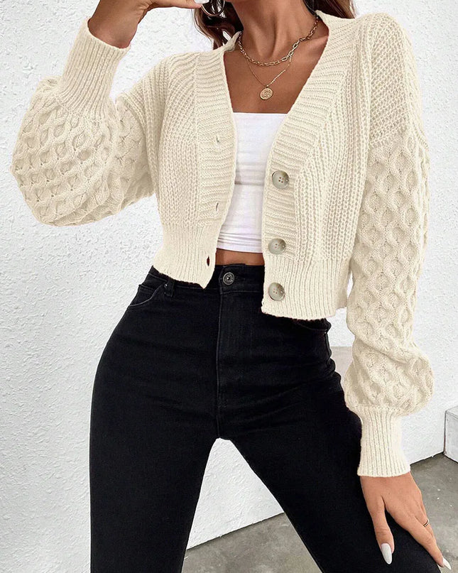 Women's Knitwear Fried Dough Twists Button Cardigan