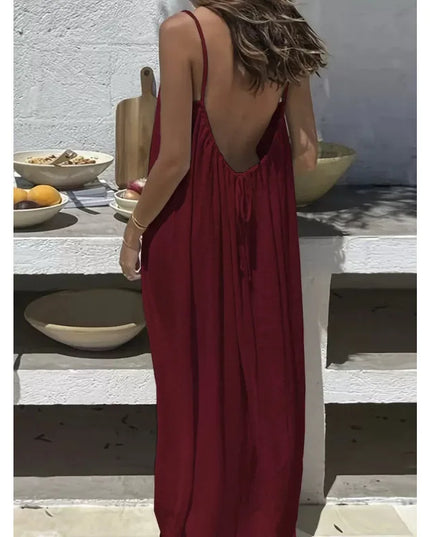 Women's Strapless Backless Long Loose Fit Maxi Dress