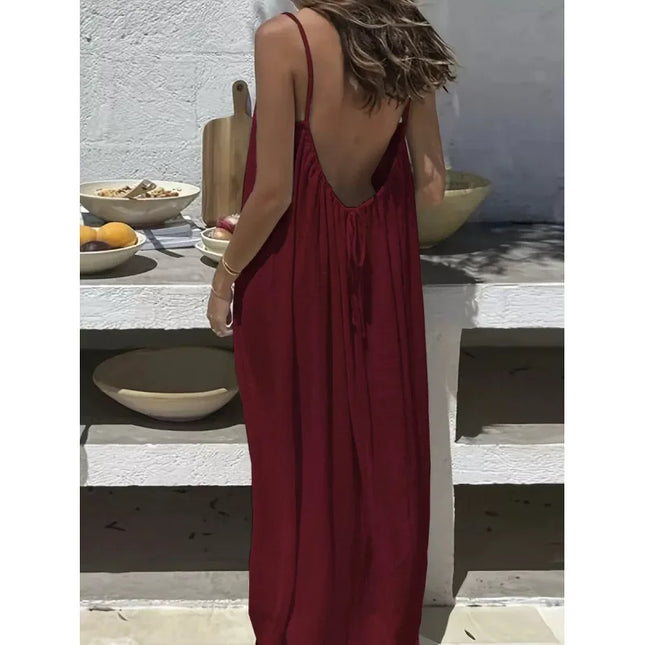 Women's Strapless Backless Long Loose Fit Maxi Dress