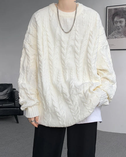 Men's Knit O-Neck Loose Casual Sweater
