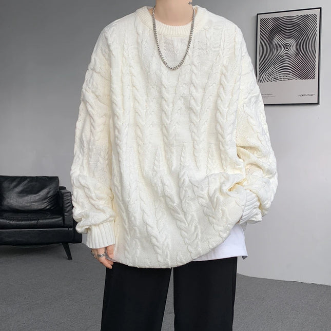 Men's Knit O-Neck Loose Casual Sweater