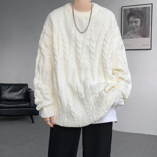 Men's Knit O-Neck Loose Casual Sweater