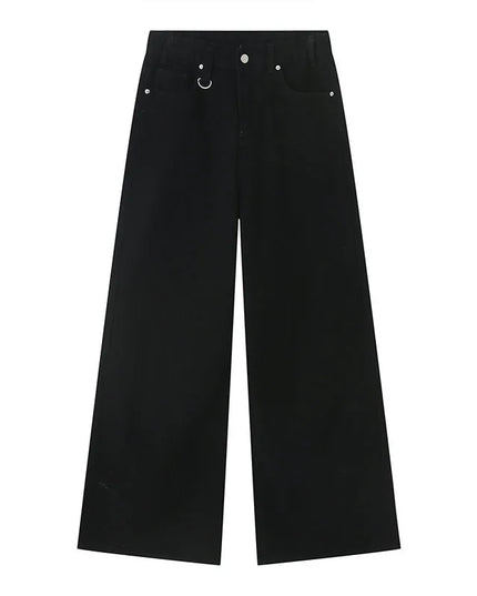 EFB Men's Gradient Washed Straight Leg Denim Pants with Metal Ring Design
