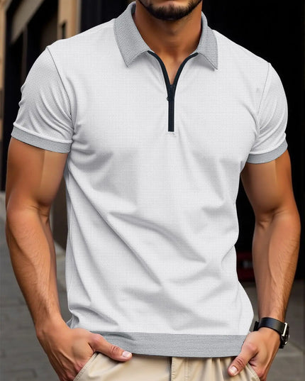 Men's Casual Fit Polo T-Shirt with Zipper