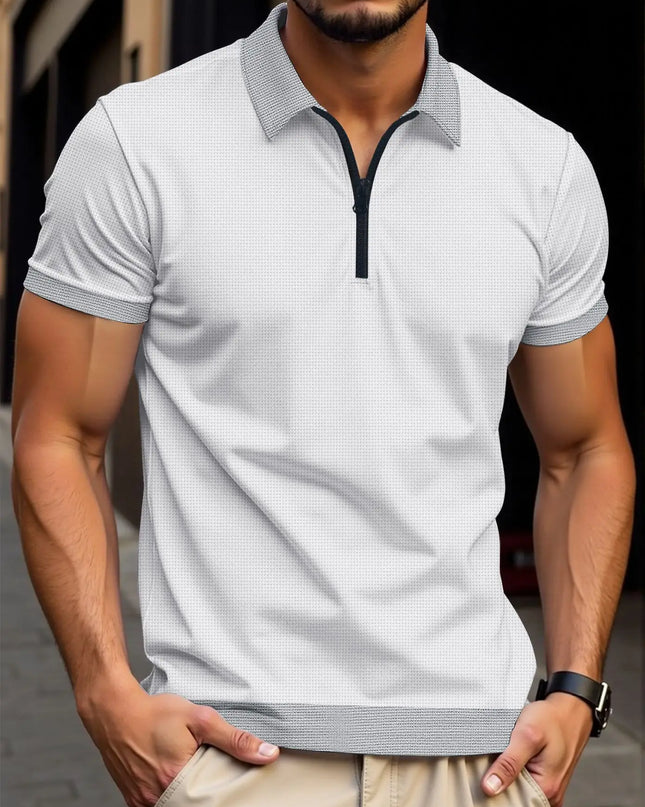 Men's Casual Fit Polo T-Shirt with Zipper